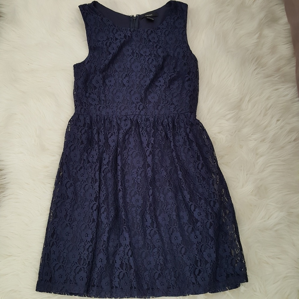 Forever 21 navy blue lace dress,new